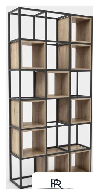 Стеллаж Hype Mebel Грос 105x175 (черный/дуб галифакс натуральный) - Изображение №1 — Интернет-магазин ПроЗаказ