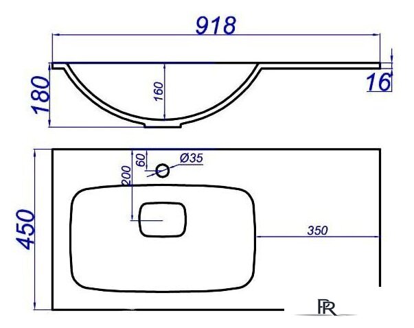 Умывальник Aqwella Malaga 900 (левый) - Изображение №2 — Интернет-магазин ПроЗаказ