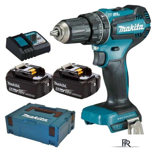 Ударная дрель-шуруповерт Makita DHP485RTJ (с 2-мя АКБ 5 Ач, кейс) - Изображение №1 — Интернет-магазин ПроЗаказ