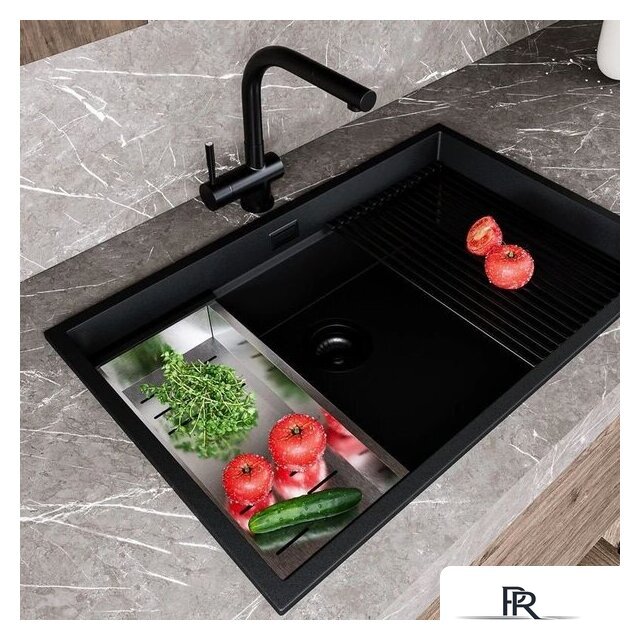 Кухонная мойка Globalo Miralio 80.1 Black/BL Mat - Изображение №4 — Интернет-магазин ПроЗаказ