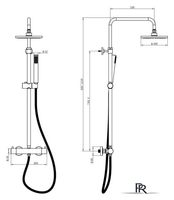 Душевая система  Lauter Thermal 21SH30100-2 - Изображение №2 — Интернет-магазин ПроЗаказ