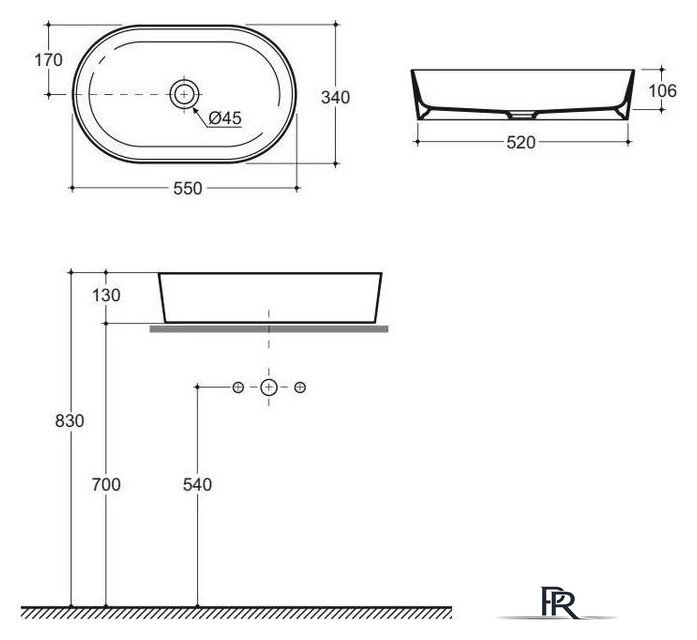 Умывальник Керамин Арена 55 ФС (серый, матовый) - Изображение №8 — Интернет-магазин ПроЗаказ