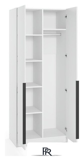 Шкаф распашной Soma Lord Black 80x200 (белый) - Изображение №3 — Интернет-магазин ПроЗаказ