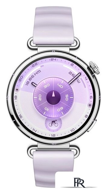 Умные часы Huawei Watch GT 6 41 мм (серебристый, с сиреневым силиконовым ремешком, международная версия) - Изображение №2 — Интернет-магазин ПроЗаказ