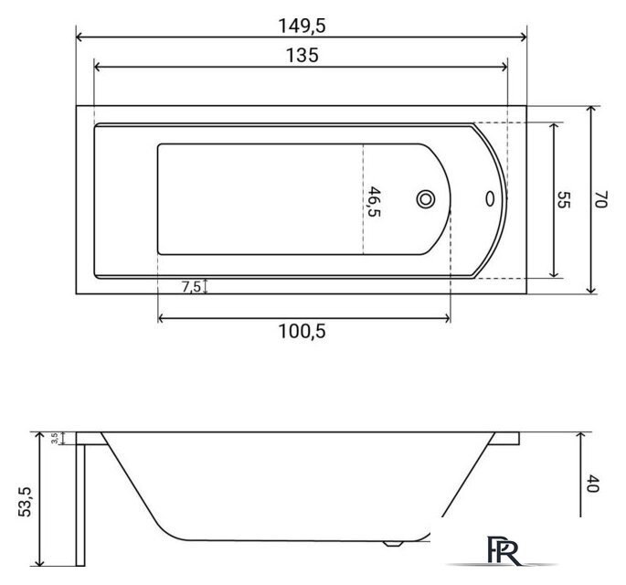 Ванна Lauter Amelia 150х70 21204050 - Изображение №28 — Интернет-магазин ПроЗаказ