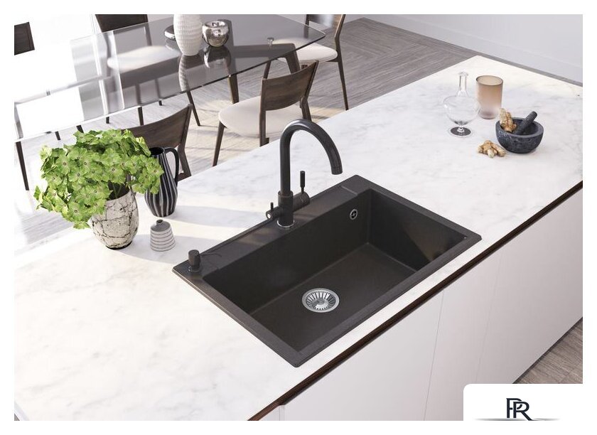 Кухонная мойка Polygran Argo-760 (черный 16) - Изображение №3 — Интернет-магазин ПроЗаказ