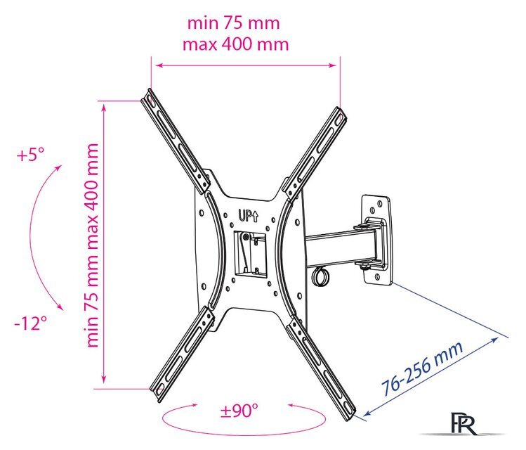 Кронштейн для телевизора Kromax OPTIMA-403 (черный) - Изображение №3 — Интернет-магазин ПроЗаказ