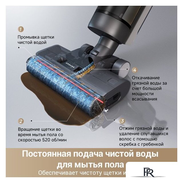 Вертикальный моющий пылесос Dreame G10 Pro Wet and Dry Vacuum (евровилка) - Изображение №9 — Интернет-магазин ПроЗаказ
