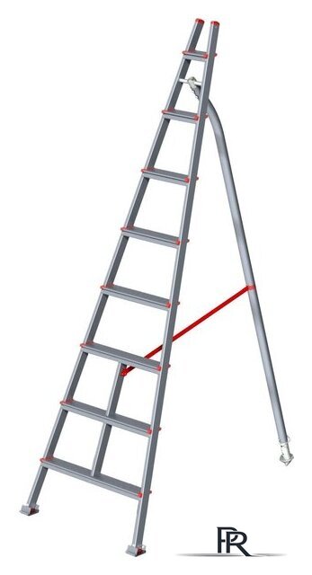 Лестница-стремянка Новая высота NV 319 алюминиевая садовая 8 ступеней - Изображение №1 — Интернет-магазин ПроЗаказ