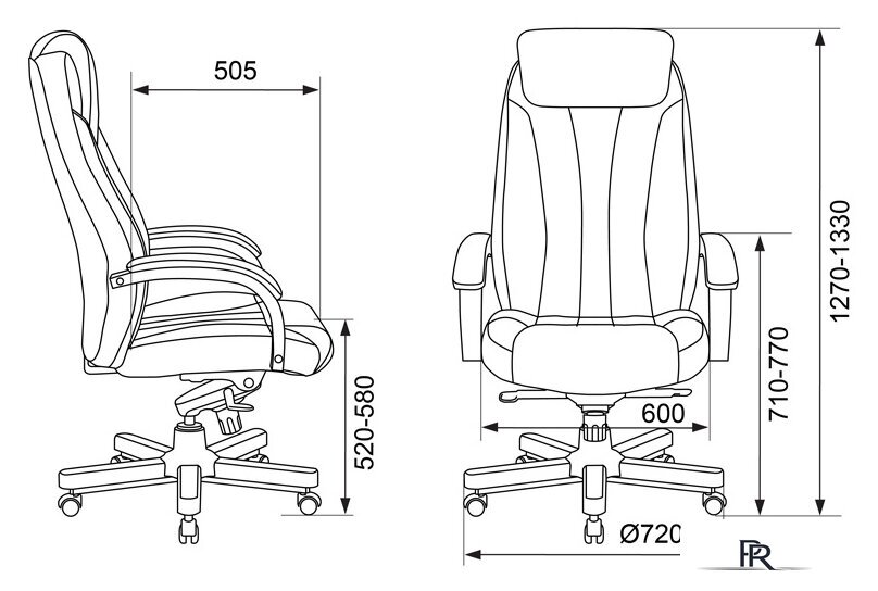 Офисное кресло Бюрократ T-9922WALNUT/BLACK (черный) - Изображение №5 — Интернет-магазин ПроЗаказ