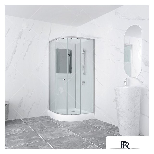 Душевая кабина RGW AN-208 381320800-12 100x100 (хром-матовый/прозрачное стекло) - Изображение №2 — Интернет-магазин ПроЗаказ