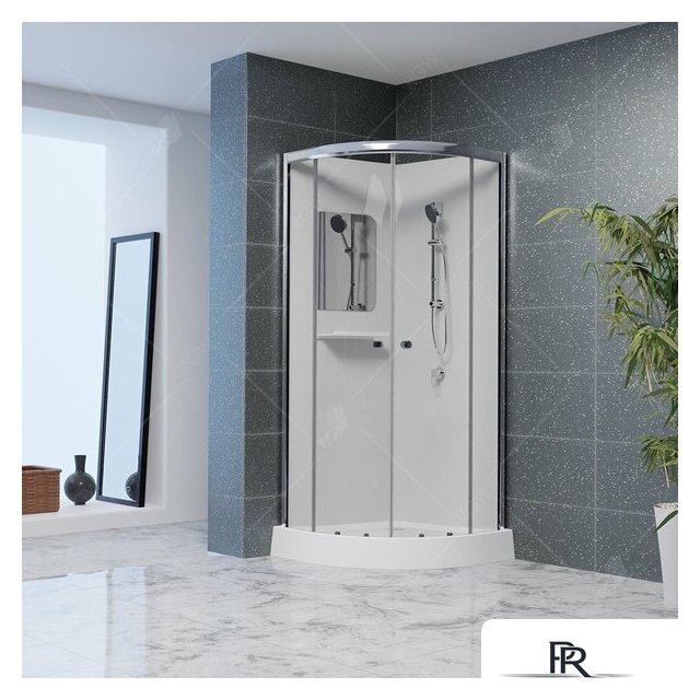 Душевая кабина RGW AN-208 381320800-12 100x100 (хром-матовый/прозрачное стекло) - Изображение №1 — Интернет-магазин ПроЗаказ