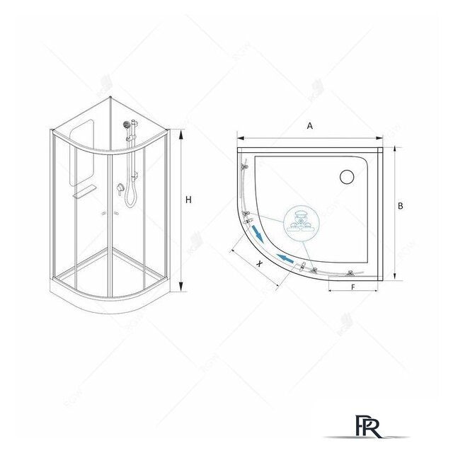 Душевая кабина RGW AN-208 381320800-12 100x100 (хром-матовый/прозрачное стекло) - Изображение №13 — Интернет-магазин ПроЗаказ