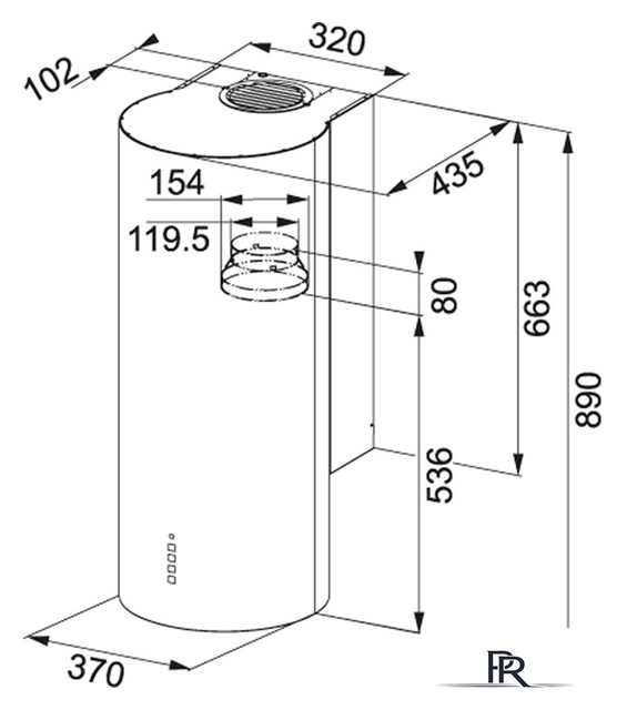 Кухонная вытяжка Franke Turn FTU 3805 XS 335.0518.748 - Изображение №2 — Интернет-магазин ПроЗаказ