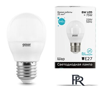Светодиодная лампочка Gauss Elementary E27 8Вт 4100K [53228] - Изображение №1 — Интернет-магазин ПроЗаказ