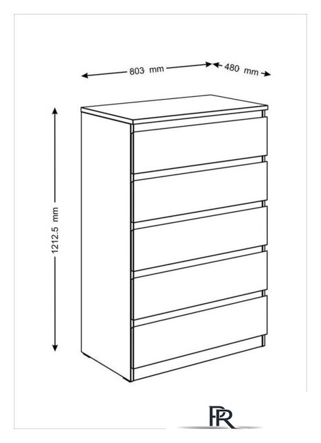 Комод Mio Tesoro Мальта 5 ящиков 80x121 2.05.02.090.1 (белый) - Изображение №5 — Интернет-магазин ПроЗаказ