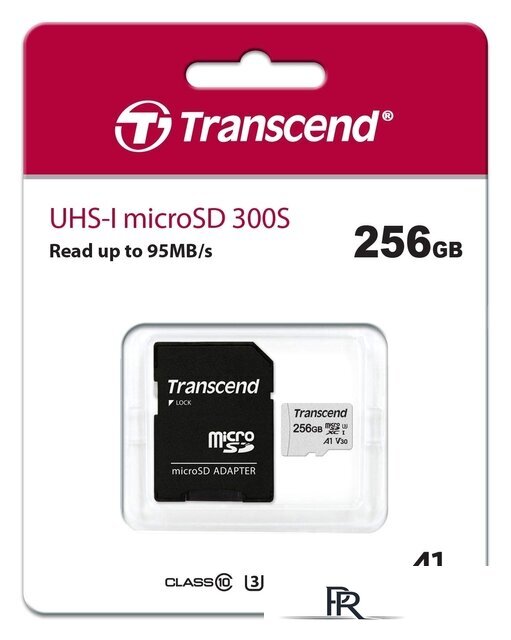 Карта памяти Transcend microSDXC 300S 256GB (с адаптером) - Изображение №3 — Интернет-магазин ПроЗаказ