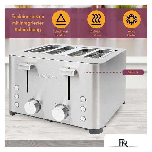 Тостер ProfiCook PC-TA 1252 Edelstahl 501252 - Изображение №8 — Интернет-магазин ПроЗаказ