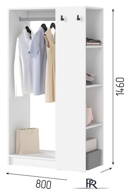 Стойка для одежды Стендмебель Руна СТЛ 01 (белый) - Изображение №4 — Интернет-магазин ПроЗаказ