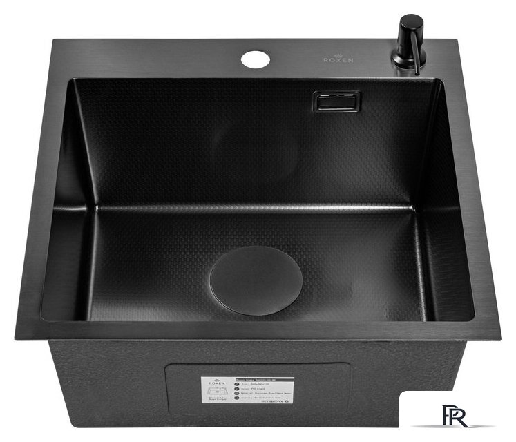 Кухонная мойка Roxen Snake 560220-50-BS (50*48) PVD графит/текстурная поверхность (с коландером и дозатором) - Изображение №10 — Интернет-магазин ПроЗаказ