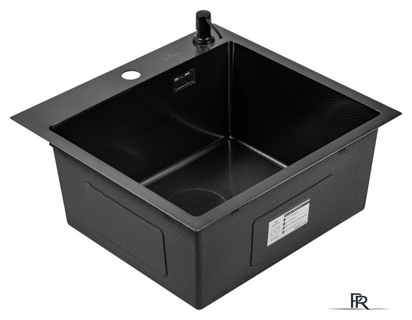 Кухонная мойка Roxen Snake 560220-50-BS (50*48) PVD графит/текстурная поверхность (с коландером и дозатором) - Изображение №9 — Интернет-магазин ПроЗаказ