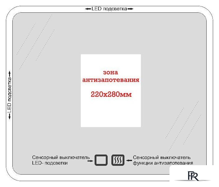  Пекам Зеркало Ring 70x70 ring-70x70sp (с подсветкой, подогревом и сенсором на прикосновение) - Изображение №6 — Интернет-магазин ПроЗаказ