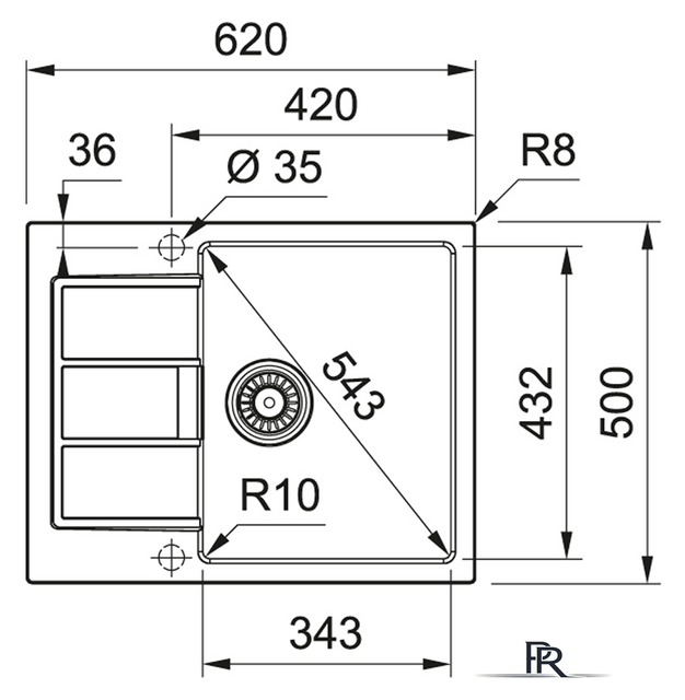Кухонная мойка Franke Sirius 2.0 S2D 611-62 (500) Tectonite 143.0628.363 (белый) - Изображение №2 — Интернет-магазин ПроЗаказ