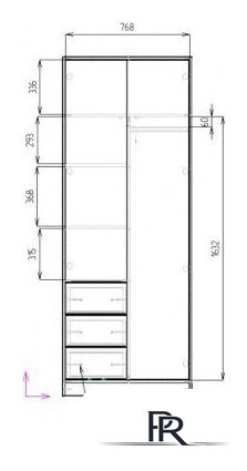 Шкаф распашной Стендмебель Рейн СТЛ 01 (кашемир/дуб крафт табачный) - Изображение №5 — Интернет-магазин ПроЗаказ