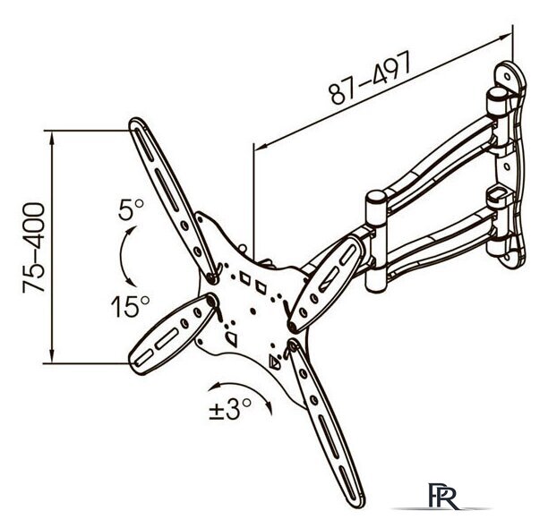 Кронштейн для телевизора Kromax Techno-5 (серый титан) - Изображение №9 — Интернет-магазин ПроЗаказ