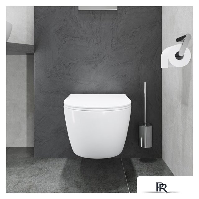 Унитаз подвесной Lauter Sulzdorf с микролифтом и кнопкой смыва 219703J (белый/сатин) - Изображение №13 — Интернет-магазин ПроЗаказ