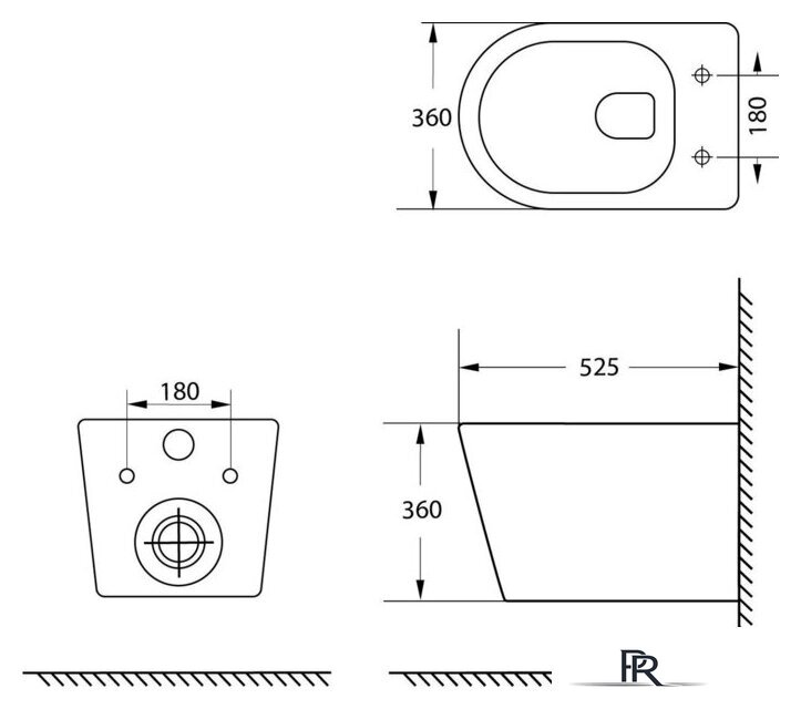 Унитаз подвесной Lauter Longer 2110822 с кнопкой 219704HD (узкая, черный) - Изображение №30 — Интернет-магазин ПроЗаказ