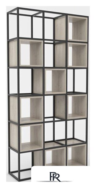Стеллаж Hype Mebel Грос 105x175 (черный/древесина белая) - Изображение №1 — Интернет-магазин ПроЗаказ