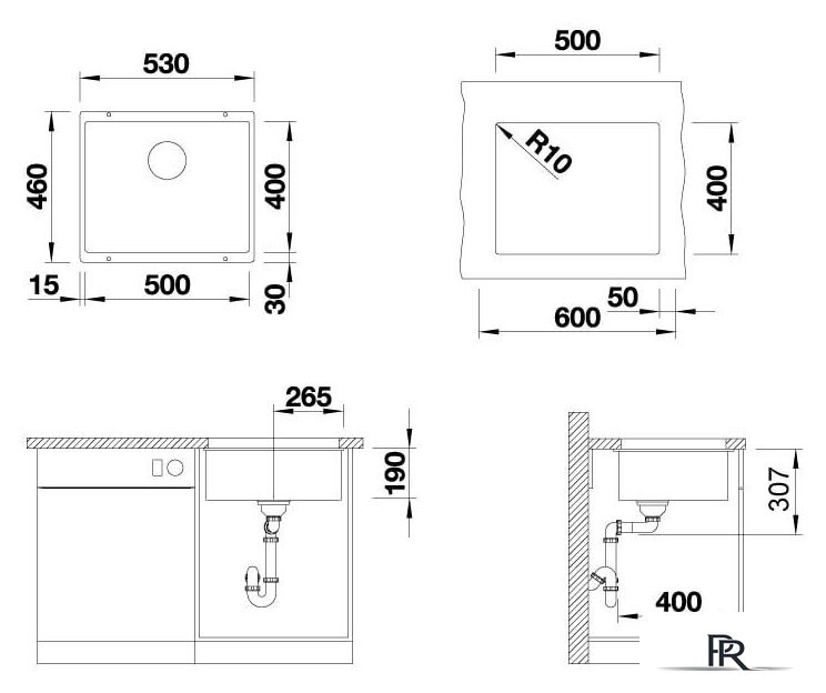 Кухонная мойка ZorG Subline 50 (черный оникс) - Изображение №4 — Интернет-магазин ПроЗаказ