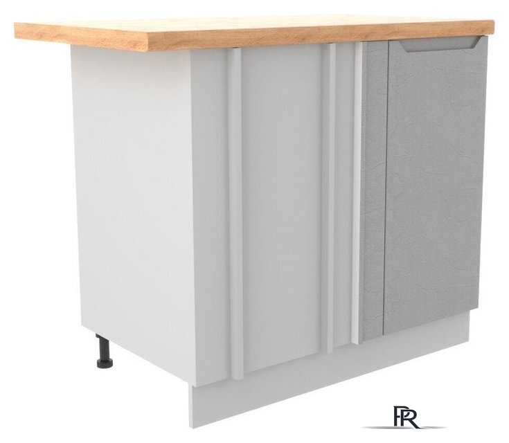 Шкаф напольный ДСВ Тренто СУ 1000 левый (серый/белый) - Изображение №1 — Интернет-магазин ПроЗаказ