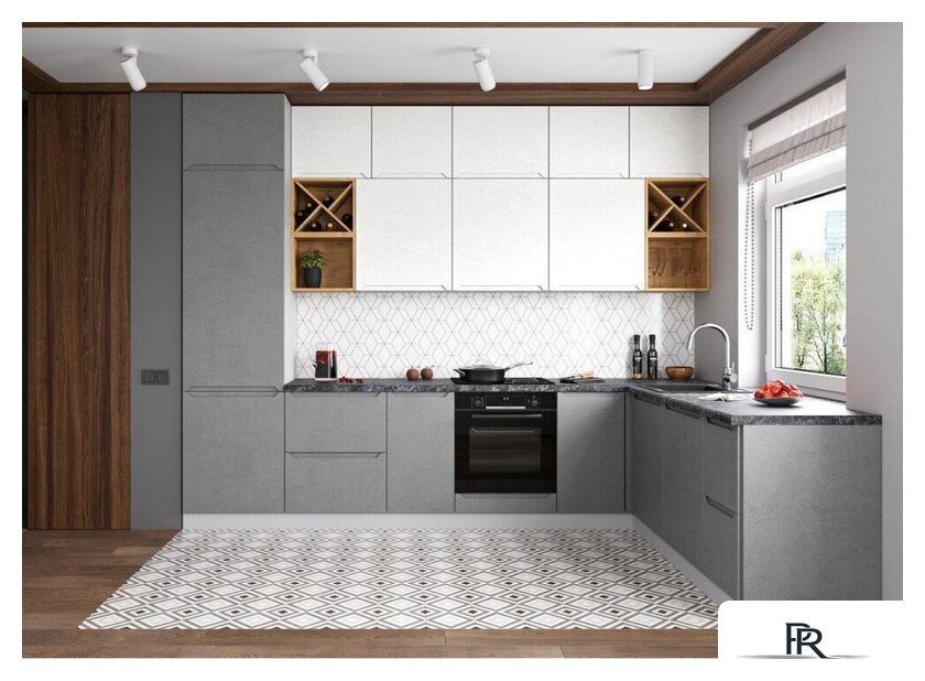 Шкаф напольный ДСВ Тренто СУ 1000 левый (серый/белый) - Изображение №4 — Интернет-магазин ПроЗаказ