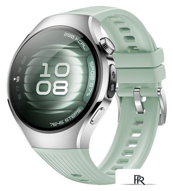Умные часы Huawei Watch 5 42 мм (серебристый, с зеленым силиконовым ремешком, международная версия) - Изображение №1 — Интернет-магазин ПроЗаказ