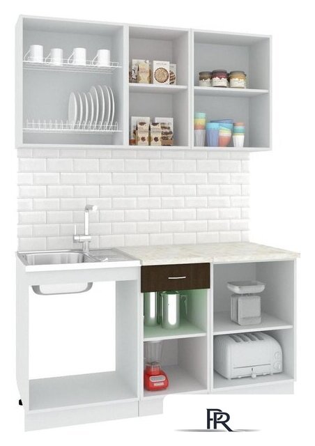 Готовая кухня Кортекс-мебель Корнелия Экстра 1.5м (дуб сонома/венге/королевский опал) - Изображение №2 — Интернет-магазин ПроЗаказ