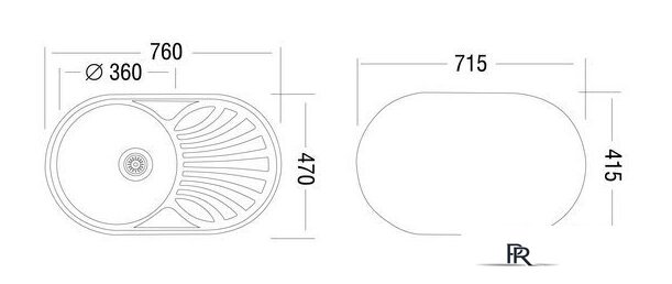 Кухонная мойка Ukinox FAD760.470-GT6K 1R (с сифоном) - Изображение №2 — Интернет-магазин ПроЗаказ