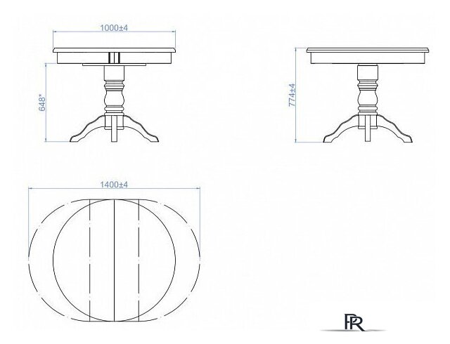 Кухонный стол Мебель-класс Прометей (сатин) - Изображение №3 — Интернет-магазин ПроЗаказ