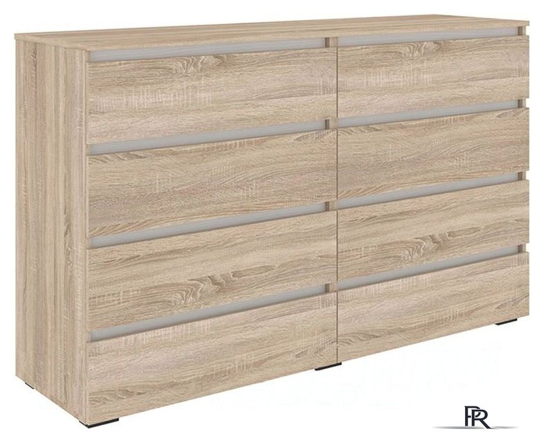 Комод Кортекс-мебель Бари 160 8ш (дуб сонома/дуб сонома/белый) - Изображение №1 — Интернет-магазин ПроЗаказ