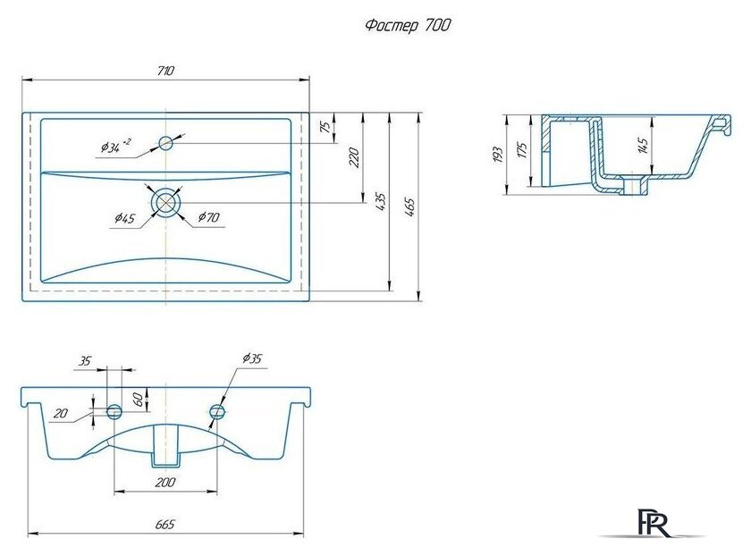 Volna Тумба с умывальником Osmond 70 + Фостер 70 - Изображение №13 — Интернет-магазин ПроЗаказ