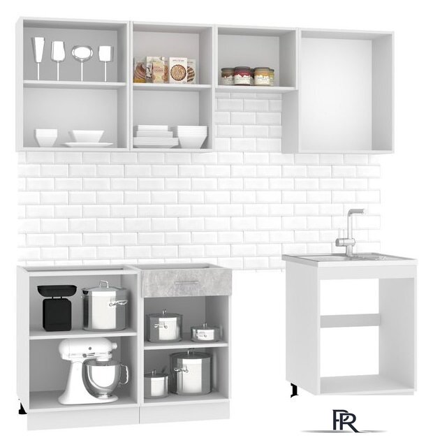 Готовая кухня Mio Tesoro Экстра-лайт 2.2 без столешницы (ателье светлый) - Изображение №2 — Интернет-магазин ПроЗаказ