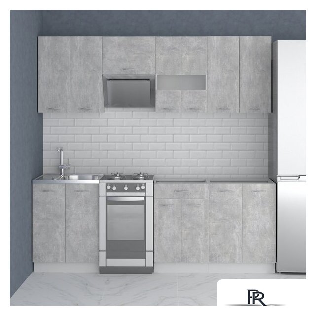 Готовая кухня Mio Tesoro Экстра-лайт 2.2 без столешницы (ателье светлый) - Изображение №3 — Интернет-магазин ПроЗаказ