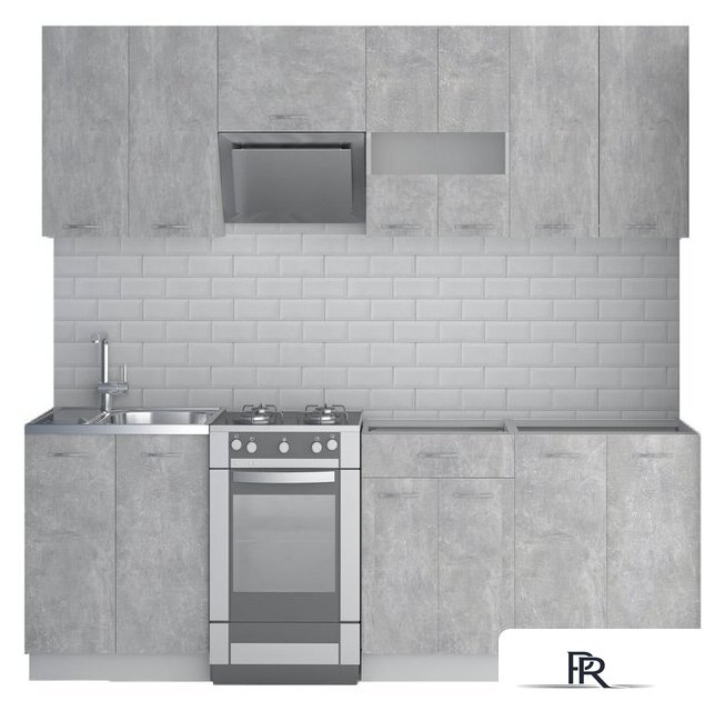 Готовая кухня Mio Tesoro Экстра-лайт 2.2 без столешницы (ателье светлый) - Изображение №1 — Интернет-магазин ПроЗаказ