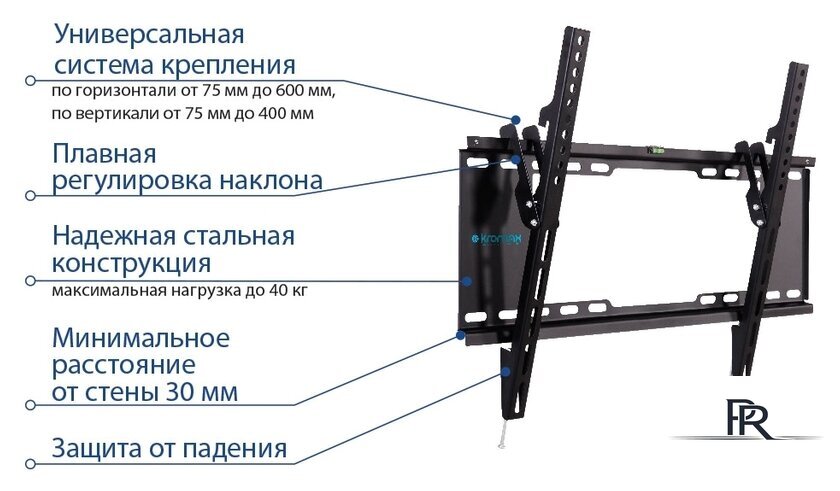 Кронштейн для телевизора Kromax IDEAL-102 (черный) - Изображение №3 — Интернет-магазин ПроЗаказ