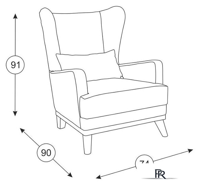 Интерьерное кресло Нижегородмебель Оскар ТК 313 (толидо 08) - Изображение №2 — Интернет-магазин ПроЗаказ