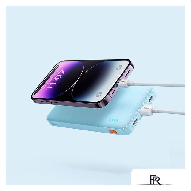 Внешний аккумулятор Baseus Airpow Fast Charge Power Bank 20W 20000mAh (голубой) - Изображение №6 — Интернет-магазин ПроЗаказ