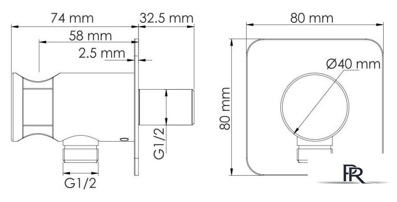 Держатель душевой лейки с подключением Wasserkraft A290 - Изображение №2 — Интернет-магазин ПроЗаказ