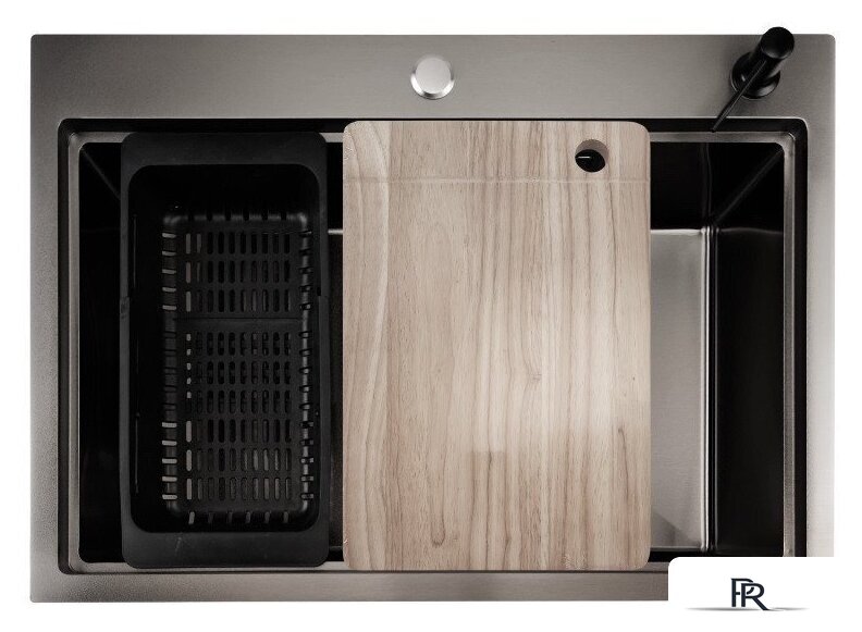 Кухонная мойка Stellar S7050NB-A (нано черный, c доской) - Изображение №2 — Интернет-магазин ПроЗаказ