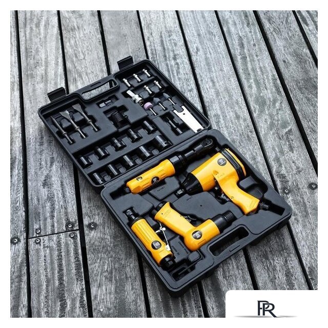  Deko Premium SET 34 018-0908 (прямая пневмошлифмашинка, пневмотрещотка, пневмодолото, пневмогайковерт) - Изображение №6 — Интернет-магазин ПроЗаказ